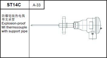 ST14C Explosion-proof MI thermocouple with support pipe