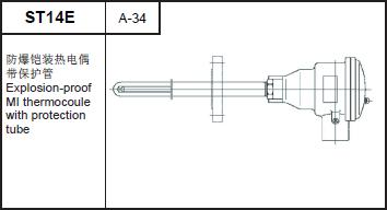 ST14E Explosion-proof MI thermocouple with protection tube