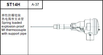 ST14H Spring loaded explosion-proof MI thermocouple with support pipe