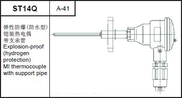 ST14Q Explosion-proof (hydrogen protection) MI thermocouple with support pipe
