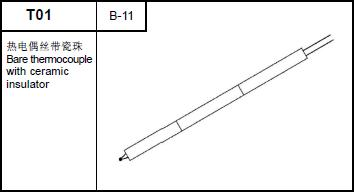 T01 Bare thermocouple with ceramic insulator