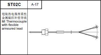 ST02C MI thermocouple with flexible armoured lead