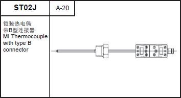 ST02J thermocouple with type B connector