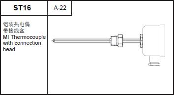 ST16 MI thermocouple with connection head