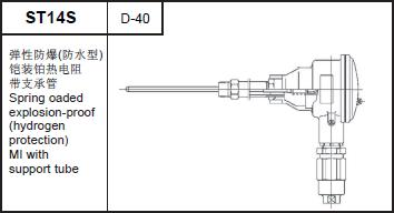 ST14S spring loaded explosion-proof (hydrogen protection) MI thermocouple with support pipe