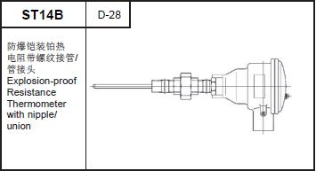 ST14B Explosion-proof MI RTD with nipple/union