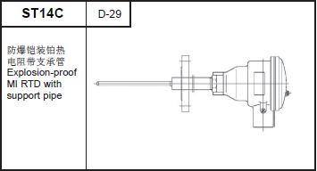 ST14C Explosion-proof MI RTD with support tube
