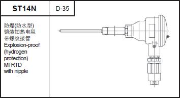 ST14N Explosion-proof (hydrogen protection) MI RTD with nipple